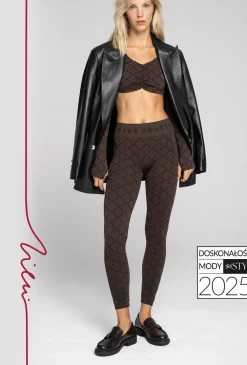 Brązowe legginsy Monogram z kolekcji Zień x Gatta