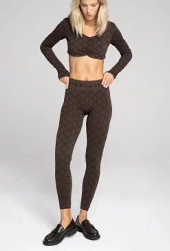 Brązowe legginsy Monogram z kolekcji Zień x Gatta