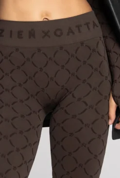 Brązowe legginsy Monogram z kolekcji Zień x Gatta