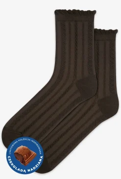 Brązowe skarpetki Gatta x Wedel 003