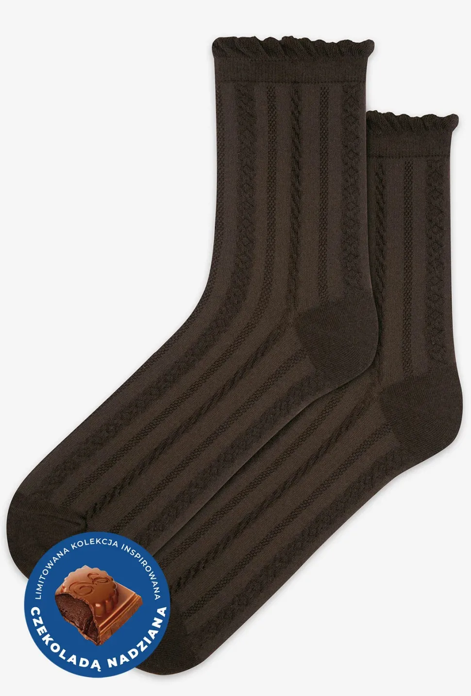 Brązowe skarpetki Gatta x Wedel 003