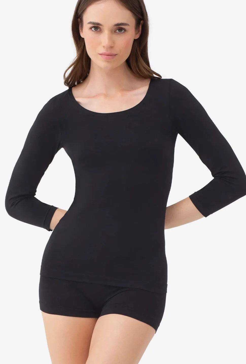 Dopasowana bluzka z rękawem 3/4 T-shirt Perfect