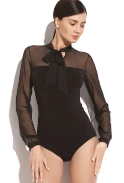Eleganckie body z siateczką Ramira