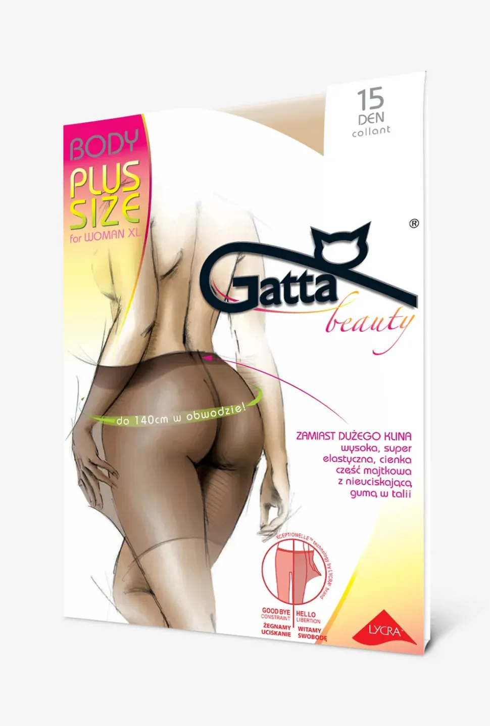 Klasyczne rajstopy damskie Body Plus Size 15 den
