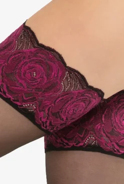Pończochy z ozdobną koronką Calze Rose