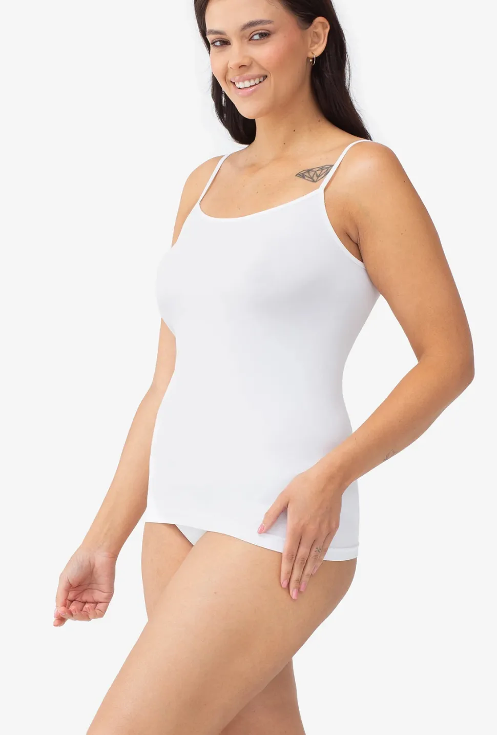 Top bezszwowy na cienkich ramiączkach Camisole