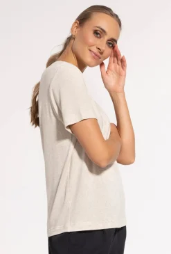 T-shirt z domieszką lnu